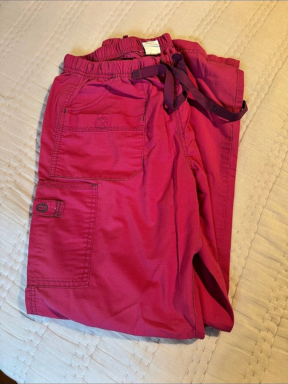 WonderWink WonderFLEX Faith Multi-Pocket Cargo Scrub Pant Pink Cargo Scrub Pants